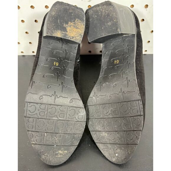 BC Footwear Womens Kettle Black Faux Suede Snake Print Ankle Zip Boots Size 6.5 - Picture 7 of 11